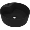 Image de vidaXL Lavabo de luxe avec trop-plein noir mat 36x13 cm Céramique