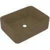 Image de vidaXL Lavabo de luxe mat crème 41x30x12 cm Céramique
