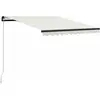 Image de vidaXL Store manuel rétractable avec LED 300x250 cm Crème