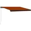 Image de vidaXL Store rétractable manuellement avec LED 450x300 cm Orange & Marron