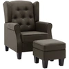 Image de Fauteuil avec repose-pieds Tissu taupe 78 x 68 x 94 cm