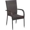 Image de vidaXL Chaises de jardin empilables 4 pcs. Poly rotin brun
