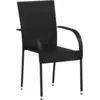 Image de vidaXL Chaises de jardin empilables 4 pcs. Poly rotin noir