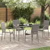 Image de vidaXL Gartenstühle Stapelbar 4 Stk. Grau Poly Rattan