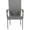 Image de vidaXL Chaises de jardin empilables 6 pcs. Gris Poly Rattan