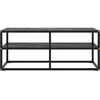Image de vidaXL Armoire TV noire avec aspect marbre noir verre 100x40x40 cm