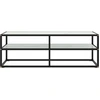 Image de vidaXL Armoire TV noire avec verre trempé imitation marbre 120x40x40 cm