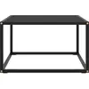 Image de vidaXL Table basse noire avec verre noir 60x60x35 cm