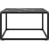 Image de vidaXL Table basse noire avec verre noir imitation marbre 60x60x35