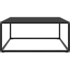 Image de vidaXL Table basse noire avec verre noir 80x80x35 cm