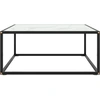 Image de vidaXL Table basse noire avec verre blanc imitation marbre 80x80x35 cm