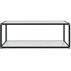 Image de vidaXL Table basse blanche 100x50x35 cm verre trempé