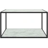 Image de vidaXL Table basse noire avec verre blanc imitation marbre 90x90x50 cm