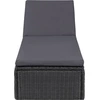 Image de vidaXL Bain de soleil Poly rotin noir et gris foncé