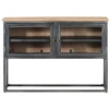 Image de Buffet Gris 100x30x70 cm Bois massif Acacia
