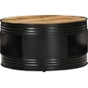 Image de vidaXL Table basse noire 68x68x36 cm Bois massif de manguier rugueux