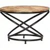 Image de Table basse noire 60x60x40 cm Bois massif de manguier rugueux