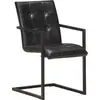Image de vidaXL Chaise cantilever 2 pcs. noir cuir véritable