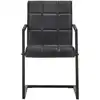 Image de vidaXL Chaise cantilever 2 pcs. noir cuir véritable
