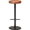 Image de vidaXL Tabouret de bar 2 pcs. Cuir véritable marron
