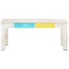Image de vidaXL Table basse blanche 110x60x45 cm en bois massif de manguier