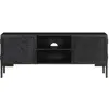 Image de Meuble TV noir 115x30x46 cm bois massif mangue