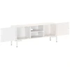 Image de vidaXL Armoire TV Blanc 115x30x46 cm Bois massif Mango