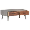 Image de vidaXL Table basse Gris 100x60x40 cm Bois massif de manguier rugueux