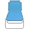 Image de vidaXL Chaise longue pliante acier et tissu bleu turquoise
