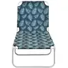 Image de vidaXL Chaise longue pliante acier et tissu motif feuilles