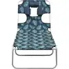 Image de vidaXL Bain de soleil pliable avec coussin en acier à motifs de feuilles