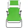 Image de vidaXL Chaise longue avec toit solaire acier vert
