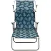 Image de vidaXL Chaise longue avec toit en acier à motifs de feuilles
