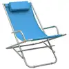 Image de vidaXL Chaises à bascule 2 pcs. acier bleu