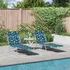 Image de vidaXL Bains de soleil pliants 2 pcs. acier et tissu motif feuilles