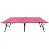 Image de vidaXL Chaise longue double pliable Rose Acier