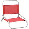 Image de vidaXL Chaises de plage pliantes 2 pcs. Tissu rouge