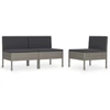 Image de vidaXL Chaises de jardin 3 pcs. avec coussins Poly Rattan Gris