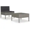 Image de vidaXL Ensemble de salon de jardin 2 pièces avec coussins Poly Rattan Gris