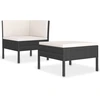 Image de vidaXL Ensemble salon de jardin 2 pièces avec coussins Poly rotin noir