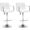 Image de vidaXL Tabouret de bar 2 pcs. Blanc Similicuir