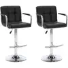 Image de vidaXL Tabouret de bar 2 pcs. noir similicuir