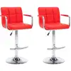 Image de vidaXL Tabouret de bar 2 pcs. Simili cuir rouge