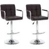 Image de vidaXL Tabouret de bar 2 pcs. Marron similicuir