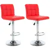 Image de vidaXL Tabouret de bar 2 pcs. Simili cuir rouge