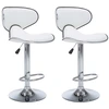 Image de vidaXL Tabouret de bar 2 pcs. Blanc Similicuir