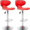 Image de vidaXL Tabouret de bar 2 pcs. Simili cuir rouge