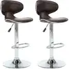 Image de vidaXL Tabouret de bar 2 pcs. Marron similicuir