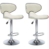 Image de vidaXL Tabouret de bar 2 pcs. Crème similicuir