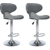 Image de vidaXL Tabouret de bar 2 pcs. Simili cuir gris
